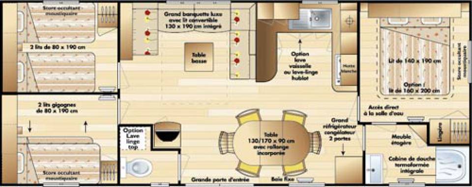 Plan du mobil home IRM Super Constellation Confort 2006