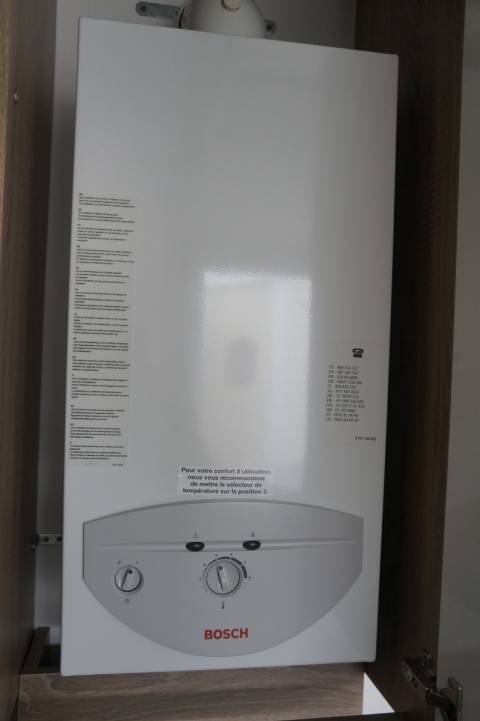 le chauffe-eau gaz du mobil home neuf Louisiane Savanah 2 chambres 2015