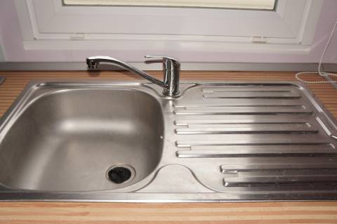 Evier inox mobil home occasion ROLLER 705 avec terrasse intégrée