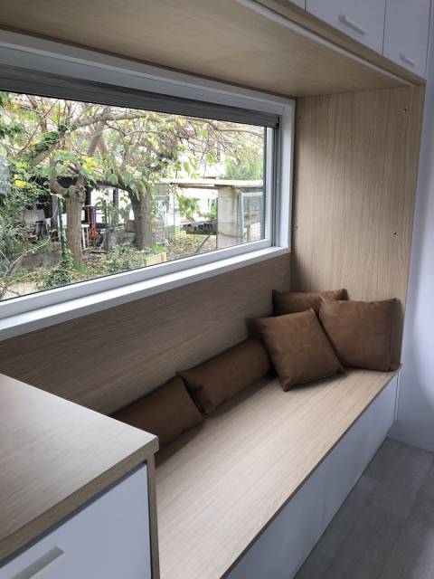 Banc cuisine du mobil home neuf Louisiane Taos F5