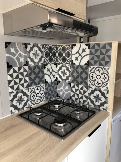 Cuisine du mobil home neuf Louisiane SAMOA 2019