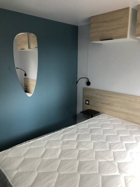 Chambre parentale du mobil home neuf Louisiane SAMOA 2019