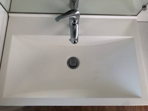 Meuble vasque salle de bain du mobil home d'occasion O'Hara 934 3 chambres