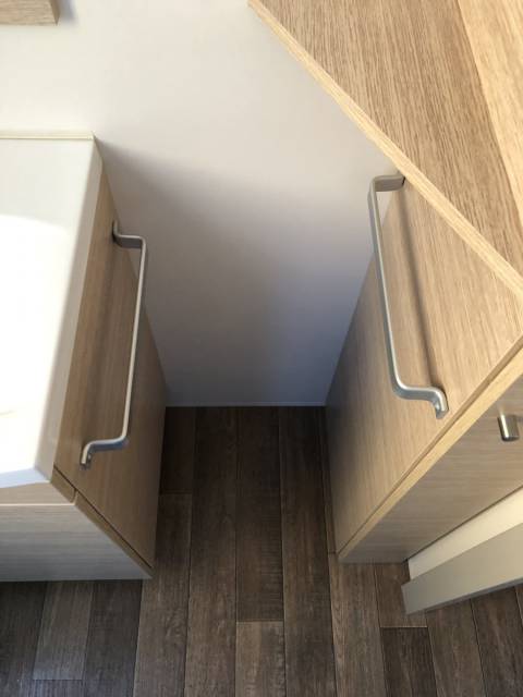 Rangement salle de bain du mobil home d'occasion 3 chambres IRM Apollon Confort