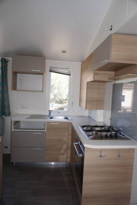 Cuisine du mobil home IRM Eleganzia 2 chambres année 2014