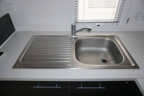 évier inox du mobil home d'occasion 2 chambres IRM ELEGANZIA 2018