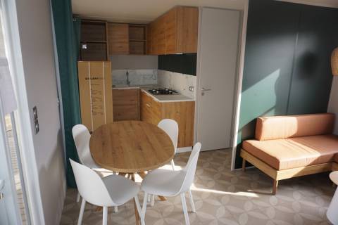 Séjour du mobil home neuf 2022 2 chambres O'Hara 844