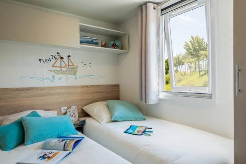Chambre enfants du mobil home 3 chambres IRM Violette