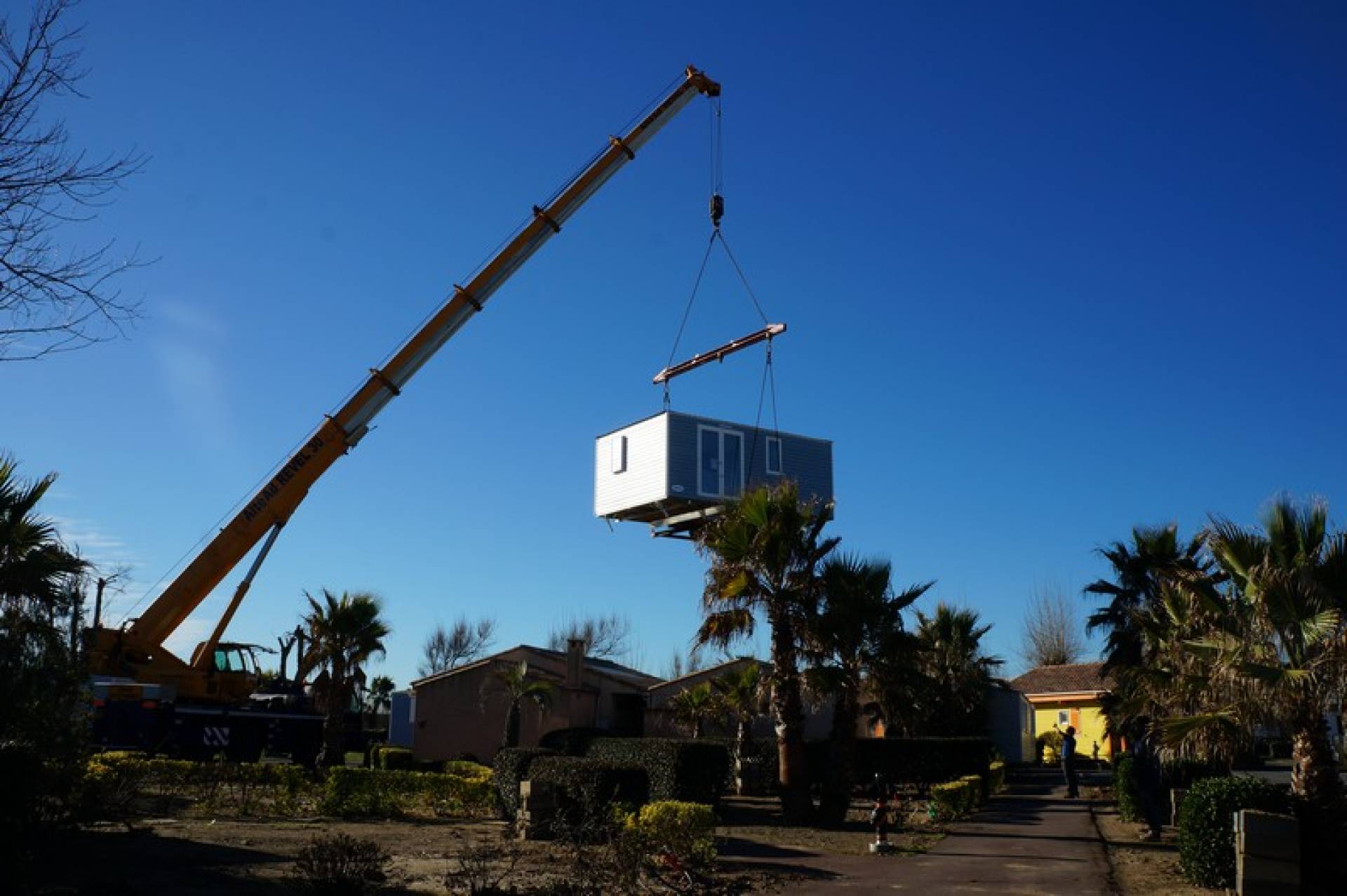 Grutage d'un mobil home